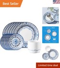 Elegant Vitrelle Portofino 18-Piece Dinnerware Set for 6 - Lightweight & Durable