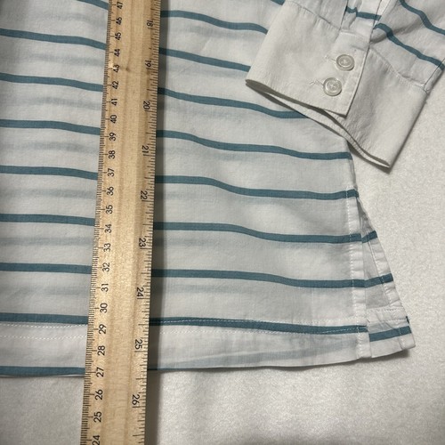 Pendleton Damen Button Down Bluse leicht weiß blau gestreift Größe L - Bild 4 von 6
