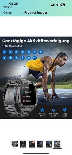 Military Smart Watch for Men(Dial/Answers)with Blood Pressure Heart Rate Tracker - 第 7/8 張圖片