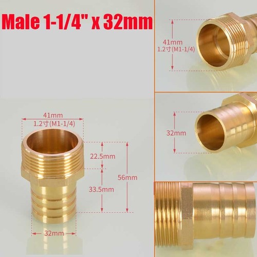 1/8" to 2" BSP Brass Pipe Fitting Male/Female Straight Barb Tail Hose Connector - Picture 74 of 77