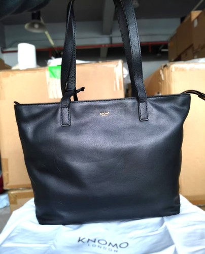 Knomo Maddox Zipped Leather Tote fits 14 inch laptop - Picture 1 of 7