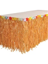 Hawaiian Luau Artificial Flower Grass Table Skirt Party Decoration