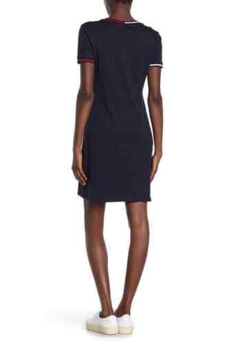 Tommy Hilfiger Women’s Striped V-Neck T-Shirt Dress Short Sleeve Medium - Picture 2 of 2