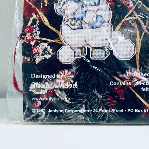 Christmas Snow Friends Ornaments w/Felt Backing JANLYNN Cross Stitch Kit #56-107 - Picture 11 of 16