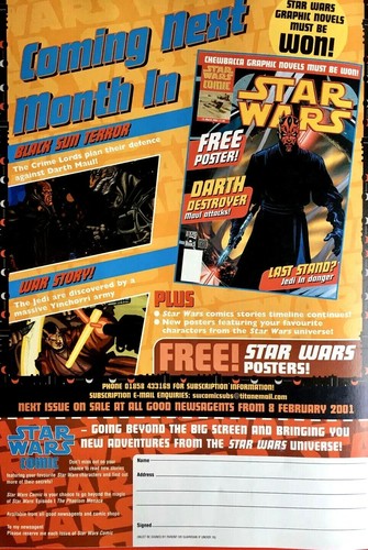 STAR WARS COMIC #4 (VOL 2) DARTH MAUL / TITAN COMICS UK / FEB 2001 / N/M - Picture 6 of 7