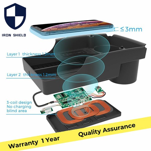 Car inside Center Console Organizer Phone Wireless Charger For Model X S - Photo 8 sur 10