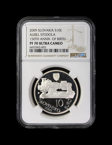 SLOVAKIA. 2009, 10 Euro, Silver - NGC PF70 - Top Pop 🥇 Stodola, Steam Turbine - Picture 2 of 6