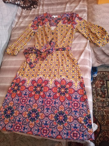 NICE MONTEAU LOS ANGELES LADIES FLORAL PATTERN HALF SLEEVE DRESS,SIZE SMALL ,VGC - Picture 1 of 9