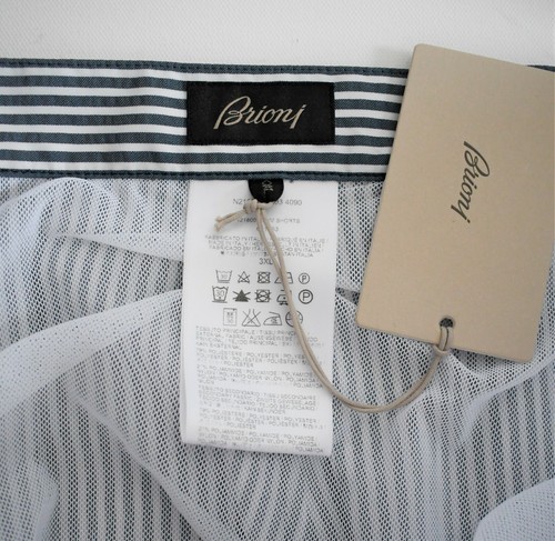 🆕️ BRIONI Midnight Blue White SEERSUCKER SWIM Shorts Trunks Swimwear XXXL W-40" - Picture 5 of 5