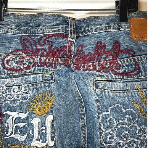 Pantalones de mezclilla Ecko Unltd para hombre 38 bordados dragón hip hop patinador holgado grunge Y2K - Imagen 8 de 10