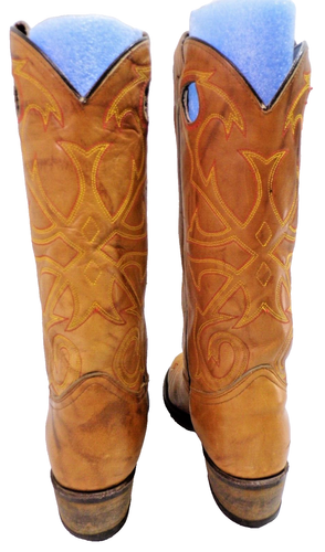 Texas Boot Co Mens Brown Embrodied Country/Western Boot 26368 USA Made Size 9M - Picture 10 of 24