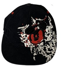 Disney Parks Youth Black Angry Mickey Mouse Stretch Fit Hat Cap Graffiti Black