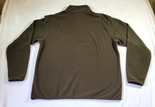 Eddie Bauer Sweater Mens L Brown Waffle Knit Outdoor 1/4 Zip Pullover Hiking EC - Picture 5 of 11