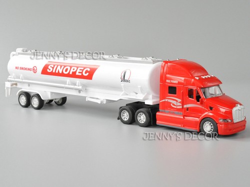 1:50 Scale Diecast Vehicle Model Toy Peterbilt Tractor With Fuel Tanker Truck - Picture 14 of 15