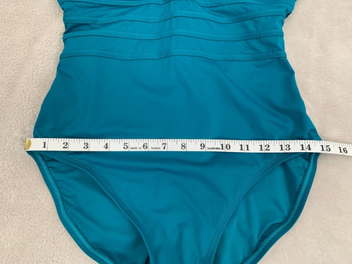 NWT $125 LA BLANCA Island Goddess Multi-Strap Cross-Back One Piece Size 12 - Picture 6 of 14