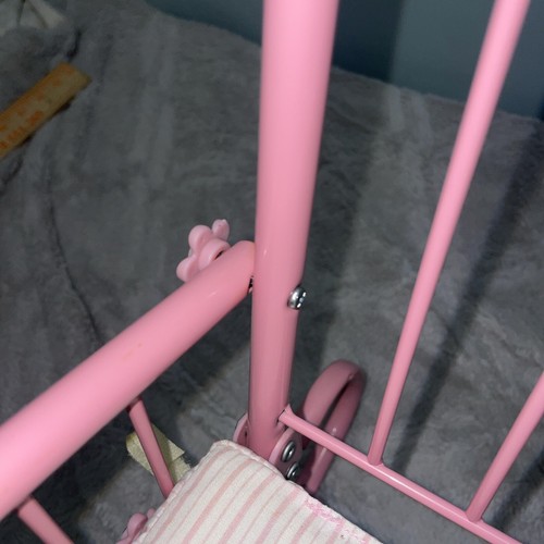 Puppenschaukelstuhl mit Kissen rosa Metall und Kunststoff 17 Fuß groß - Bild 13 von 21