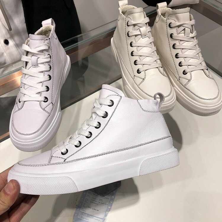 Femmes Plat Décontracté À Lacets Haut Top Blanc FASHION FASHION FASHION baskets en cuir chaussures de sport 89d01c Femmes Plat Décontracté À Lacets Haut Top Blanc FASHION FASHION FASHION baskets en cuir chaussures de sport 89d01c