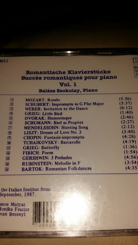 ROMANTIC PIANO FAVOURITES VOL.1 Balazs Szokolay NEW CD - Bild 3 von 3