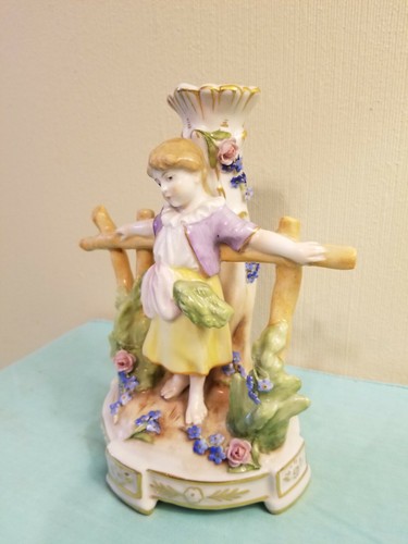 "Schierholz"Germany Young Girl Leaning On Fence Figurine, Marked 115, Emblem GUC - Picture 12 of 12
