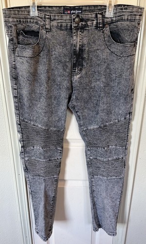 Phat Farm Mens 38X30 Black Acid Wash Stretch Skinny Fit Jeans - Picture 1 of 6