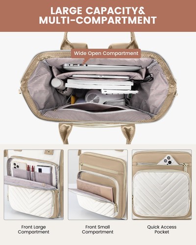 15.6 Inch Laptop Backpack for Women Travel Work Backpack Purse with USB PortL... - Picture 3 of 9