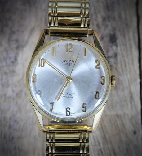 Vintage Rotary Gold-Toned Watch Elasticated Expanding Strap, Hand Wind 17 Jewel - Picture 2 of 7