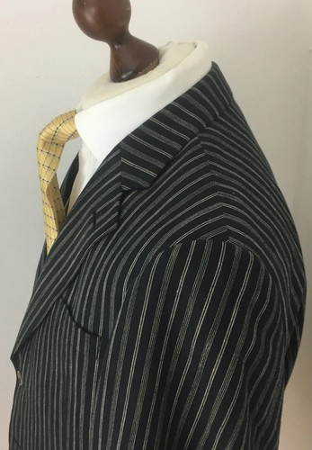 Chaqueta Blazer Brook Taverner 42L Rayas Estilo Navegación Lino Mezcla Mod Años 60’s - Imagen 4 de 13