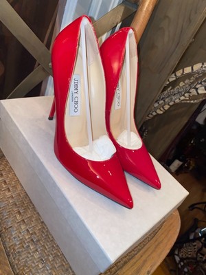 red patent heels