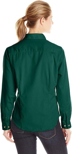 Lee Women's Dual Action Long Sleeve Work Shirt, Emerald, X-Small - Picture 2 of 4
