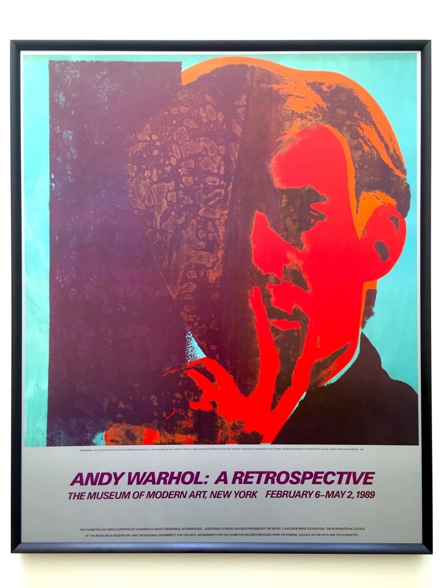 ANDY WARHOL RARE 1989 MOMA EXHBT LITHO PRINT FRAMED POSTER