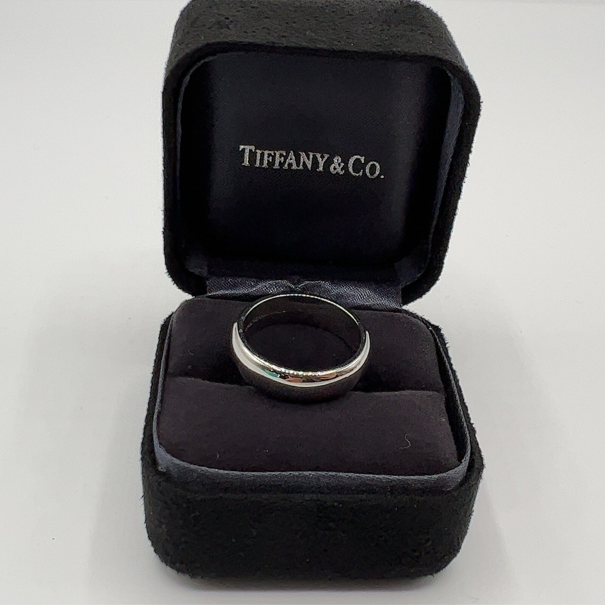 TIFFANY LUCIDA CLASSIC 5mm PLATINUM WEDDING RING BAND COMFORT FIT  SIZE