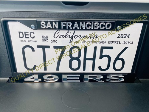 LICENSE PLATE FRAME ✅ AUTHENTIC SAN FRANCISCO 49ERS CAR TRUCK SUV 🎁 BEST GIFT - Picture 1 of 3