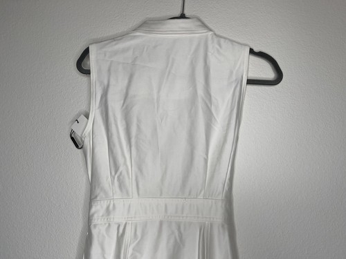 Calvin Klein Women's White Sleeveless Dress Detachable Belt Size 6 NWT - Picture 6 of 7