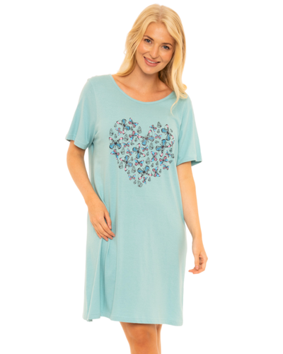 Suzy & Me Ladies Twin Pack Nightshirts in Pure Cotton Jersey - Picture 8 of 8