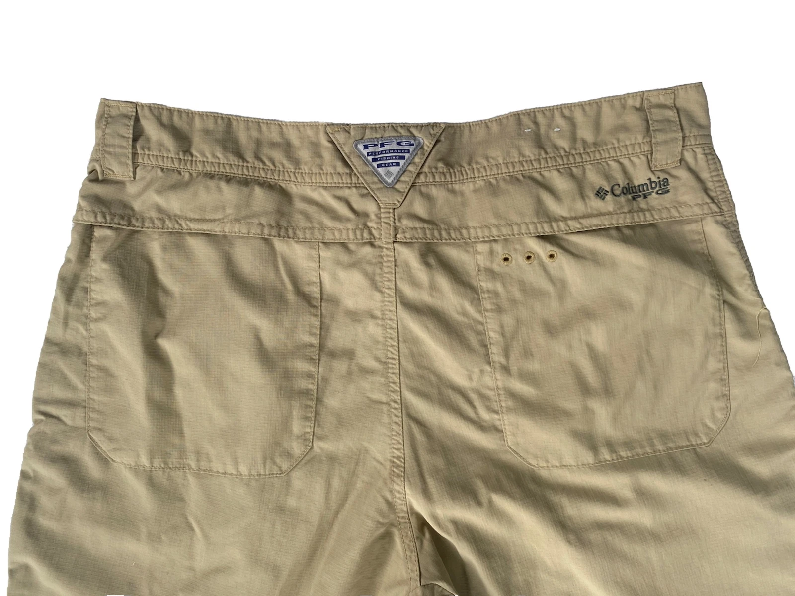 Columbia Pants Mens 34x30 Khaki PFG Fishing Gear Lightweight Packable Hiking