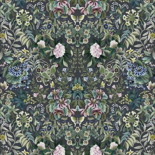 2.6 meters x DESIGNERS GUILD “Ikebana" cotton VELVET fabric flowers/butterflies - Picture 2 of 8