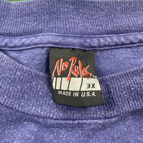 Vintage NO RULES Shirt Mens 3XL Blue 90S Y2K Grunge Emo Cyber Punk Goth Tee USA - Picture 5 of 9