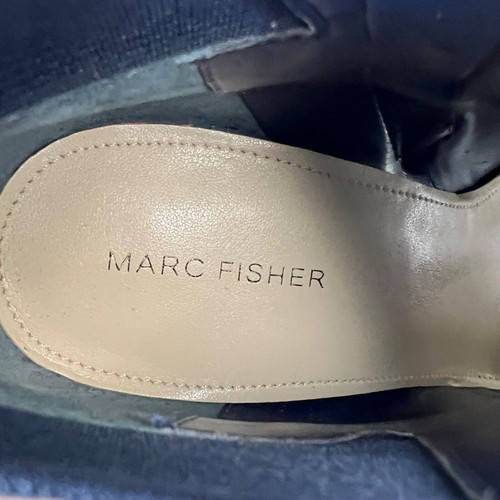 Marc Fisher Womens Serenity Peep Toe Booties Blue Suede Zip Detail size 10W Wide - Picture 13 of 16