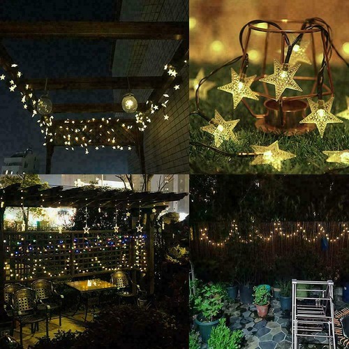 50/100 LED Solar String Lights Outdoor Star Fairy Light Patio Garden Party Decor - Picture 30 of 46