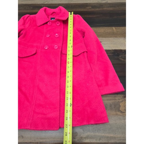 Gap Girls Dress Coat XL (12) Fuchsia Pink Silver Sparkle Peacoat Double Breasted - Picture 6 of 8
