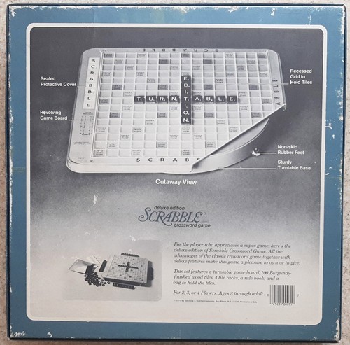 Scrabble Deluxe Edition Selchow & Righter Co. 1977 - Picture 2 of 6