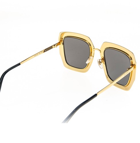 GUCCI HOLLYWOOD FOREVER 0115 Gold Pink Crystal Stud Oversized Sunglasses GG0115S - Picture 6 of 9