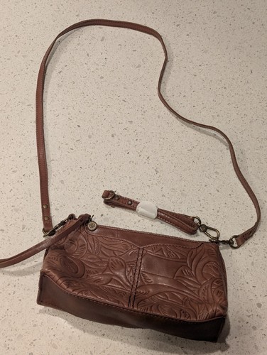 NWOT The Sak Silverlake 3 in 1 Leather Patterned Brown Tan Small CrossbodyPurse - Picture 2 of 13