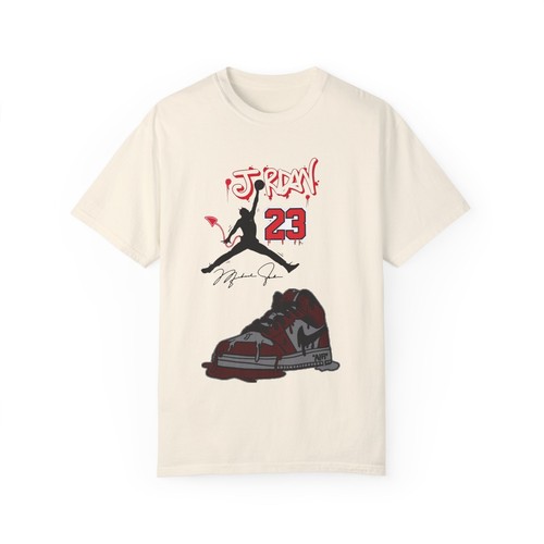 Jordan Unisex Garment-Dyed T-shirt - Casual Tee, Cotton Shirt, Vintage Look - Picture 29 of 104