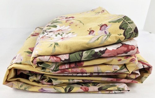 Vintage Ralph Lauren FLAT and FITTED Sheet Set BROOKE SOPHIE Yellow Floral TWIN - Picture 4 of 6