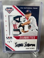 2020 Stars and Stripes LOGAN SALOMAN USA LOGO JERSEY PATCH AUTO 1/1 Silhouettes!