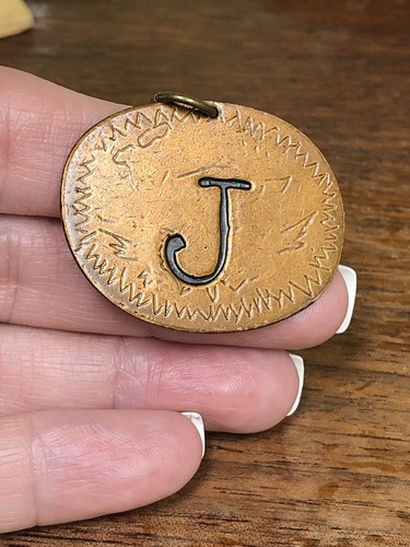 Estate Find, colgante de cobre, diseño suroeste con inicial J - Imagen 6 de 11