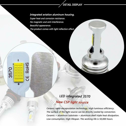 LED Headlights Hi/Lo Beam + Fog Light Bulbs Kit 6000K For Malibu 2013 2014 2015 - Bild 7 von 12