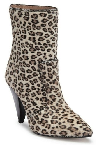 Stuart Weitzman Atomic West Bootie Women's Calf Fur Boots Leopard Print Size 7.5 - Picture 1 of 6