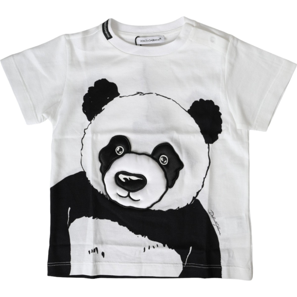【関税込み】Dolce&Gabbana キッズ トップス & Tシャツ DOLCE & GABBANA Kids T-shirt White Black Panda Crew Neck s